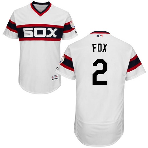 White Sox #2 Nellie Fox White Flexbase Authentic Collection Alternate Home Stitched MLB Jersey - Click Image to Close